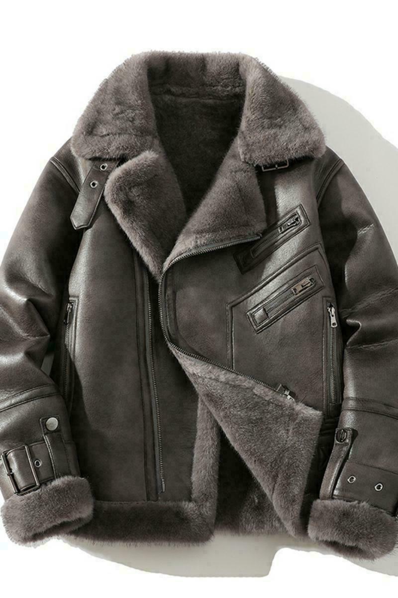 日系白底冬季皮毛一体加绒加厚夹克男外套潮A087-PY336-P350,男装夹克,电商A087