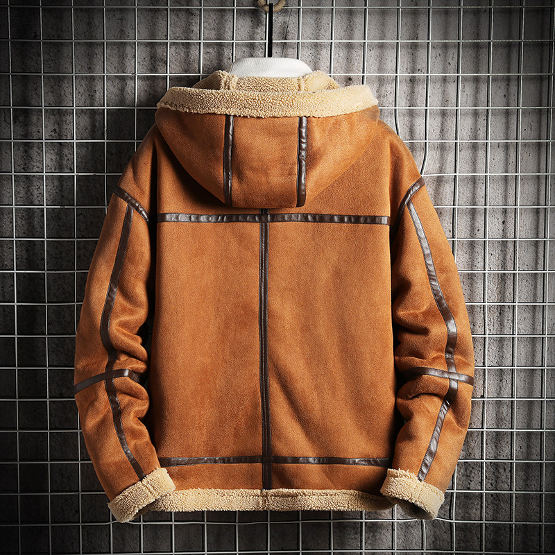 网格挂拍加厚棉衣羊羔毛皮毛一体羊羔绒棉服男A087-A815-P145,男装棉衣,电商A087