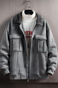 木板挂拍加厚棉衣羊羔毛皮毛一体羊羔绒棉服男A087-A805-P145图片