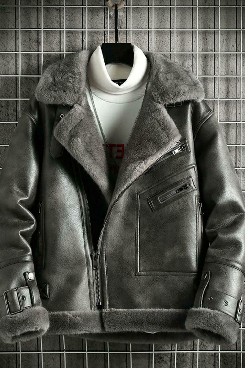 网格挂拍冬季皮毛一体加绒加厚夹克男外套潮A087-PY336-P350,男装夹克,电商A087