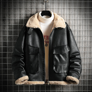 网格挂拍 冬季新款皮毛一体加绒加厚男装外套A087-PY317-P245,女装短外套,电商A087