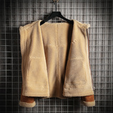 网格挂拍加厚棉衣羊羔毛皮毛一体羊羔绒棉服男A087-A815-P145，男装棉衣，电商A087