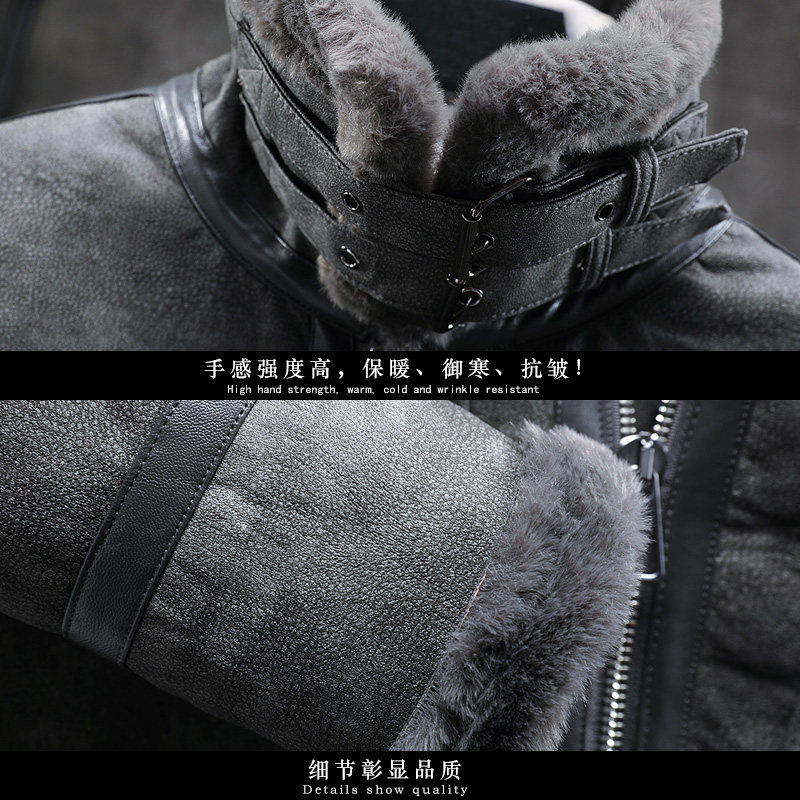 展架挂拍冬季新款皮毛一体加绒加厚男装外套A087-PY305-P260,女装短外套,电商A087