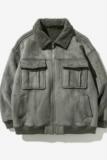 日系白底加厚棉衣羊羔毛皮毛一体羊羔绒棉服男A087-A805-P145，男装棉衣，电商A087