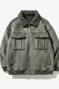 日系白底 加厚棉衣羊羔毛皮毛一体羊羔绒棉服男A087-A805-P145图片