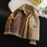 绒毯风冬季男装皮毛一体加绒加厚夹克男外套A087-PY312-P245，男装夹克，电商A087