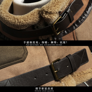 网格挂拍   冬季男装皮毛一体加绒加厚夹克男外套A087-PY316-P245图片