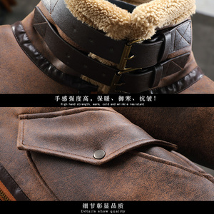 展架挂拍   冬季男装皮毛一体加绒加厚夹克男外套A087-PY312-P245图片