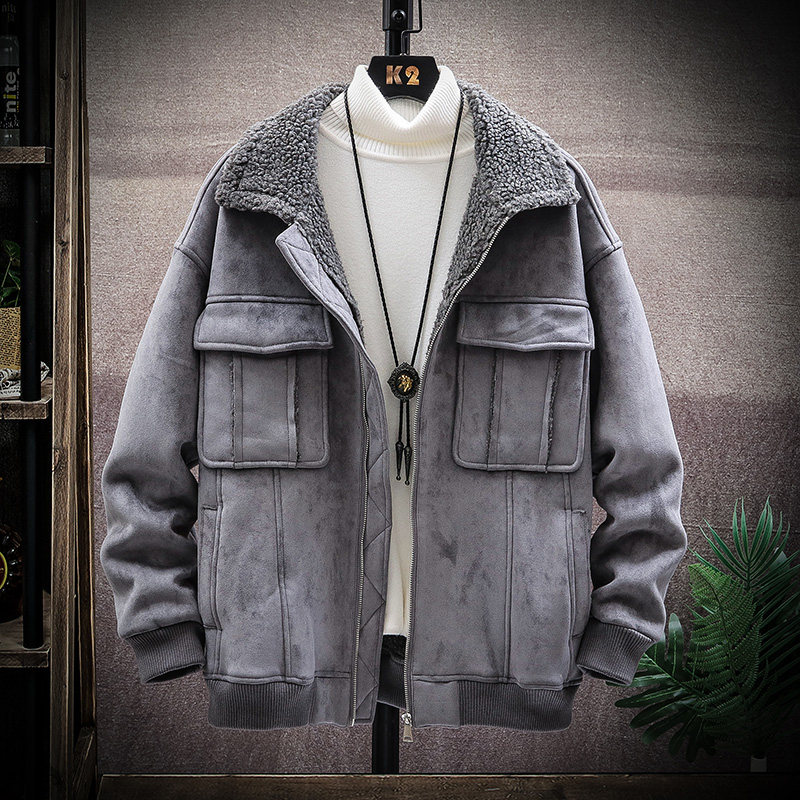 展架挂拍 加厚棉衣羊羔毛皮毛一体羊羔绒棉服男A087-A805-P145图片