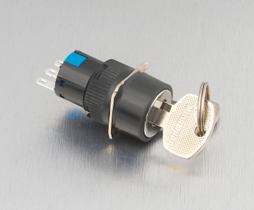 永前电气 小型钥匙选择钮旋钮开关 LA128AY-22Y3  L16AY