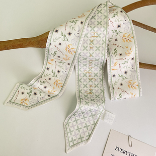 手绘超仙兔子蝴蝶结丝巾发带女高级感领巾绑包包编发长条飘带腰带