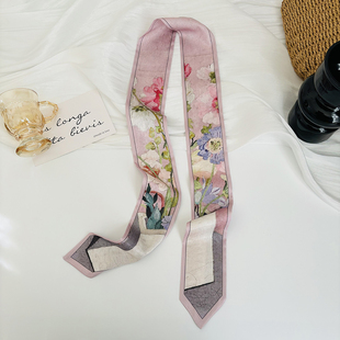 油画风丝巾腰带女装 饰配裙子腰饰长条发带绑包包丝带系脖子领巾
