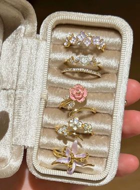 夏日花朵系列戒指女款轻奢小众高级感时尚个性气质百搭食指戒指环