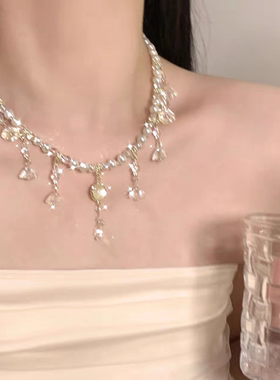 爱上巴洛克!小众设计感星星流苏珍珠项链女气质锁骨链新款颈链夏