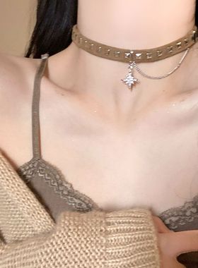 美拉德秋冬八芒星项链女嘻哈个性辣妹项圈锁骨链颈链choker颈环