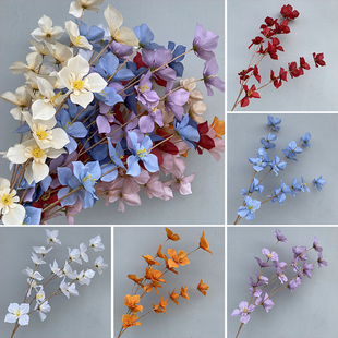 新款婚庆仿真花材10只装 仿真合欢花酒店婚礼装饰布景插花假花