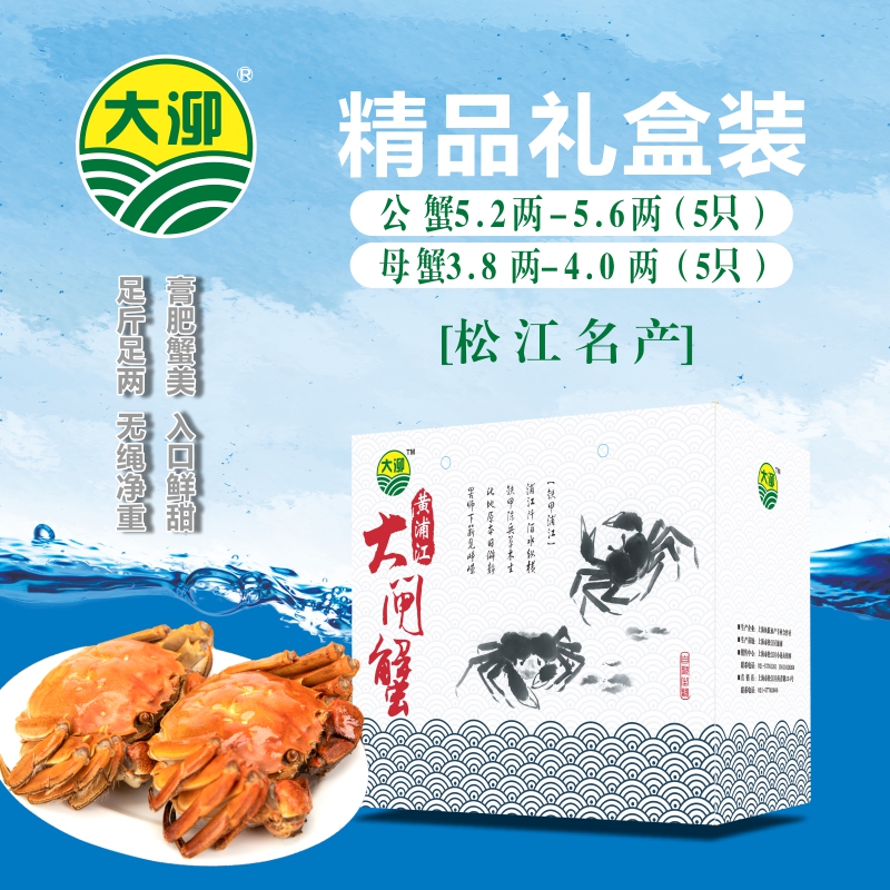 上海黄浦江大闸蟹大泖本地鲜活
