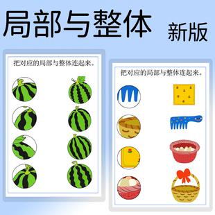 宝宝早教细节观察 局部与整体配对连线 专注力提升幼儿园特教教具