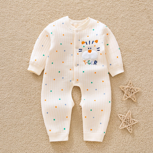 哈咪奇婴儿秋冬纯棉保暖开裆哈衣