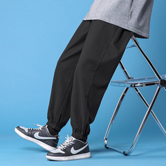 春季褲子男士休閒長褲潮流百搭男褲潮牌寬鬆束腳運動衛褲