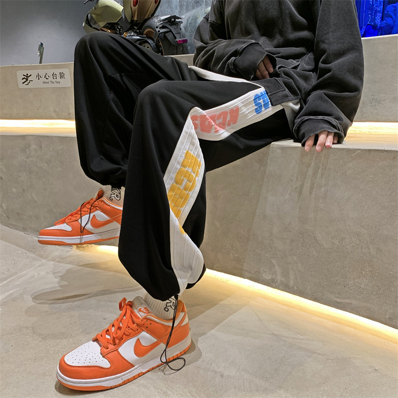 休闲阔腿裤子2021甜酷炸街卫裤学生百搭K0510-P35,男装休闲裤,星座308B-2