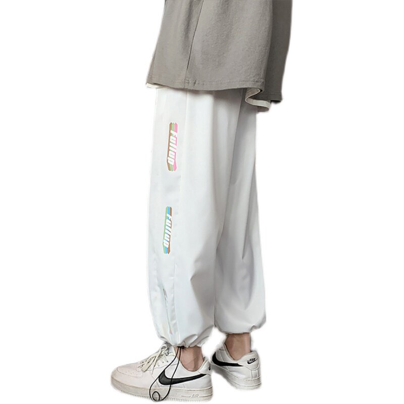 冰丝裤男2021夏季薄款宽松韩版潮流ins九分束脚休闲裤,男装休闲裤,星座308B-2