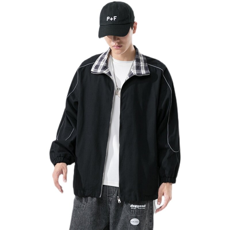 2023新款两面穿薄款外套男潮流ins风衣秋款韩版宽松夹克JK35-P50,男装夹克,星座308B-2