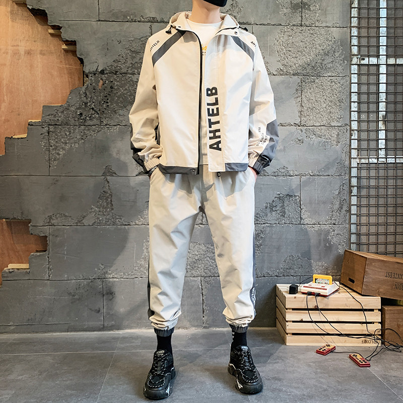 外套男士韩版春秋工装上衣一套搭配帅气冬季休闲夹克TZ3126-P95,男装休闲套装,星座308B-2