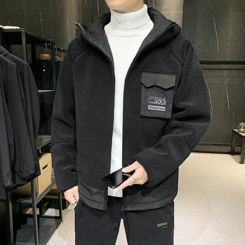 秋季羊羔毛加厚夹克男休闲连帽潮牌情侣外套MY012-P115,男装夹克,星座308B-2