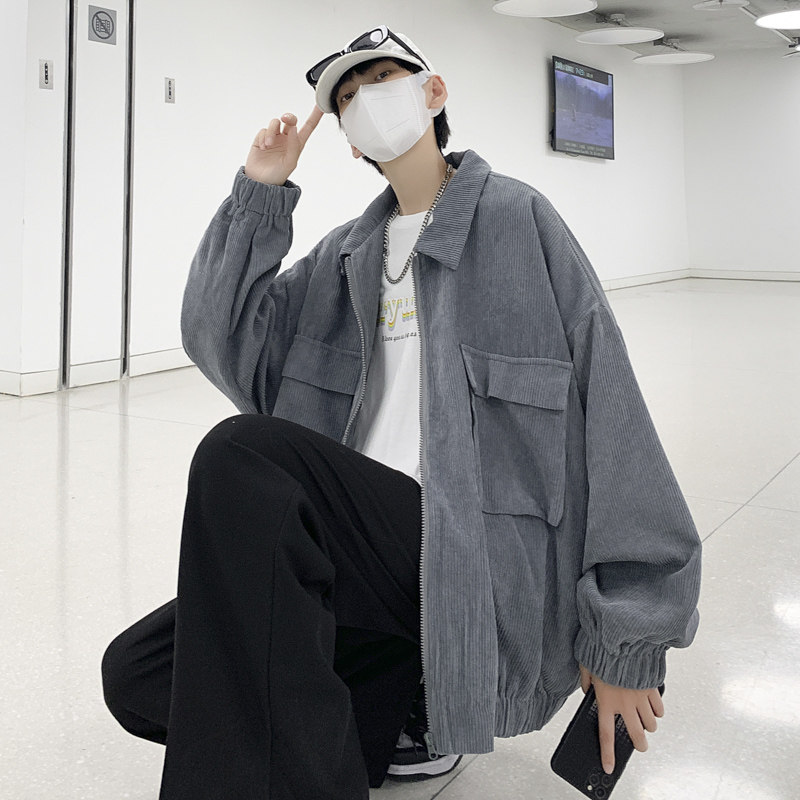 外套男2023年新款短款灯芯绒棒球服日系工装上衣百搭JK0248-P60,男装夹克,星座308B-2