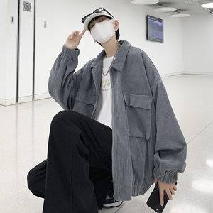 外套男2023年新款短款灯芯绒棒球服日系工装上衣百搭JK0248-P60图片