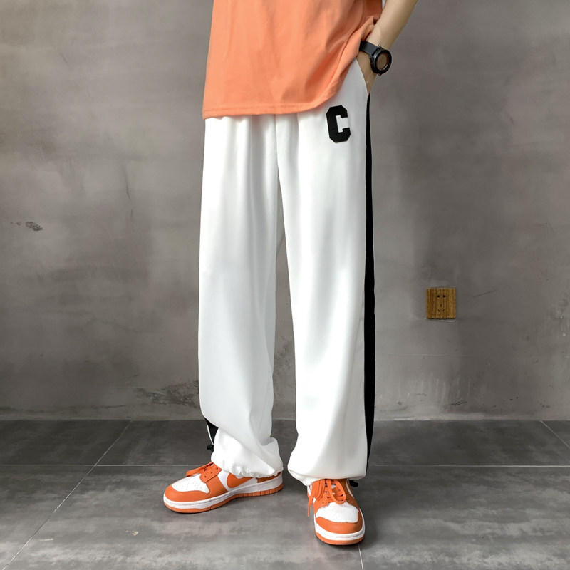冰丝阔腿裤男夏季薄款直筒宽松美式hiphop裤子高街图片