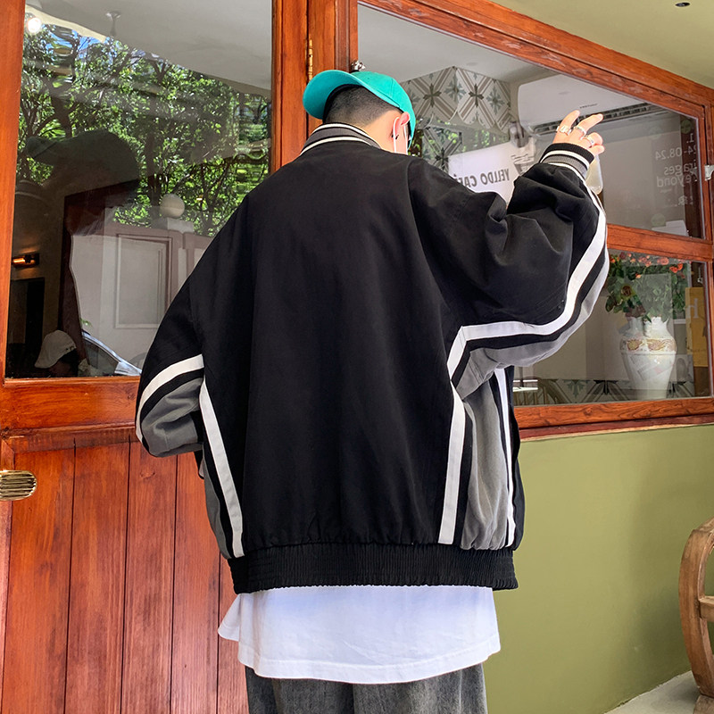 春秋棒球服男潮牌嘻哈飞行员夹克休闲宽松百搭炸街外套J,男装夹克,星座308B-2