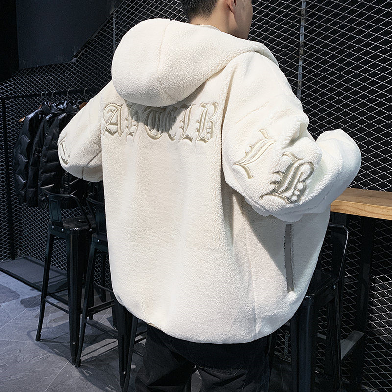 秋季羊羔毛加厚夹克男休闲连帽潮牌情侣外套MY016-P115,男装棉衣,星座308B-2