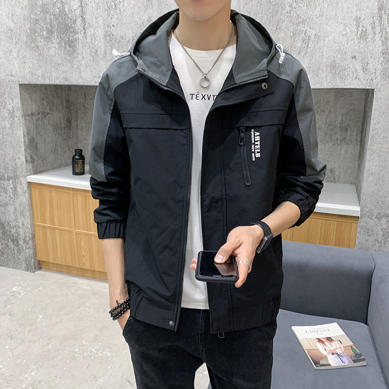 外套男士春秋季2021新款韩版工装休闲夹克上衣J图片