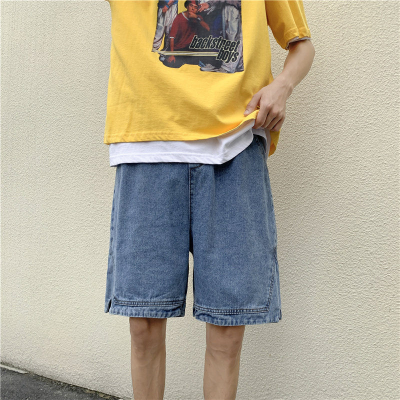 阔腿牛仔短裤男夏薄款2021新款直筒宽松五分裤ins潮D,男装牛仔裤,星座308B-2
