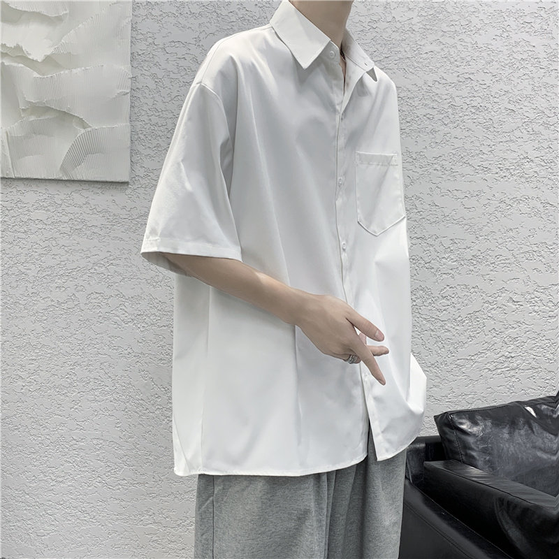 夏季短袖衬衫男白色潮流宽松班服（领带另加）CS709,男装衬衫,星座308B-2