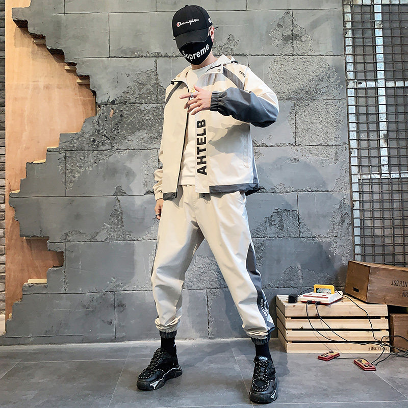 外套男士韩版春秋工装上衣一套搭配帅气冬季休闲夹克TZ3126-P95,男装休闲套装,星座308B-2