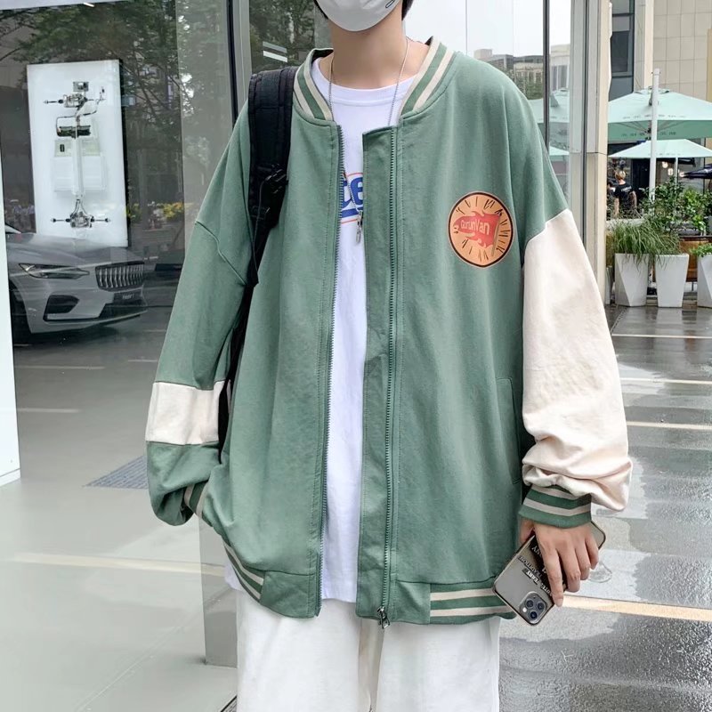 外套夹克男春秋季vintage宽松棒球领大码港风男装JK09072-P45,女装卫衣/绒衫,星座308B-2