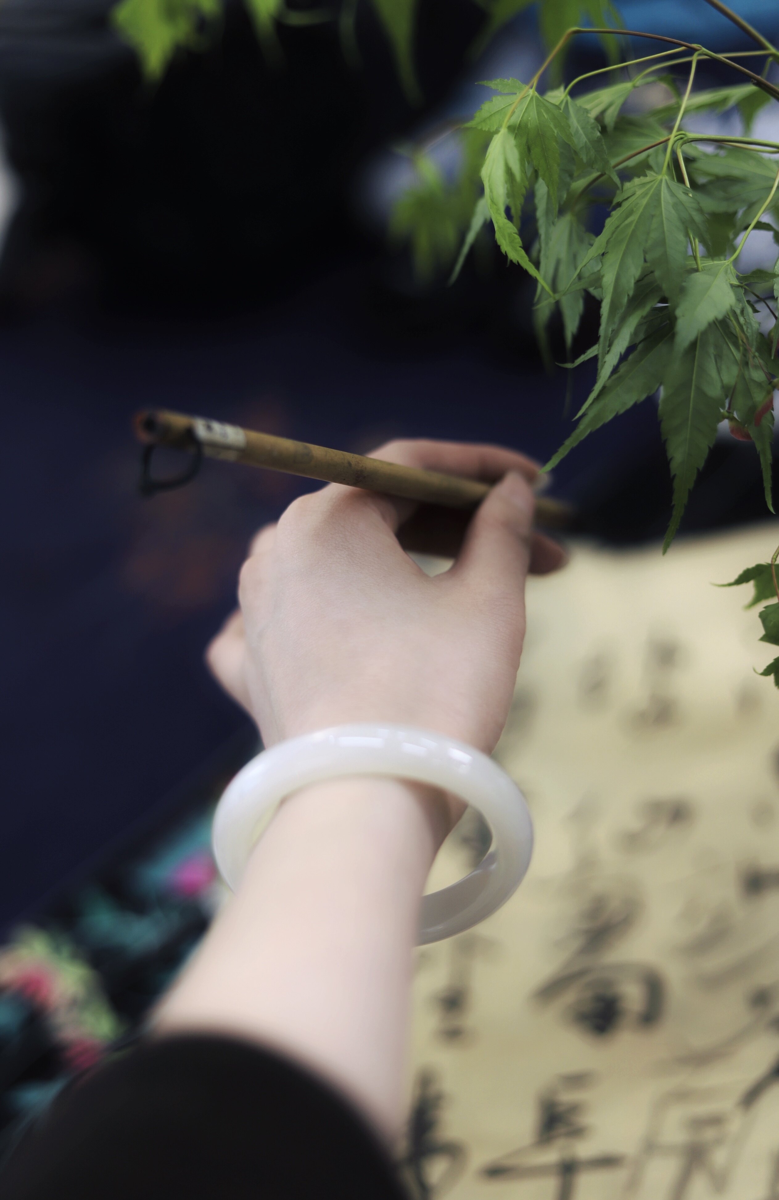 玉如瑾 和田玉桂花手镯中式复古手饰旗袍配饰原创