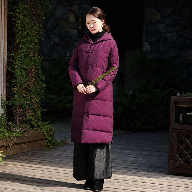兰馨原创设计连帽加厚中式羽绒服
