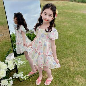 女童夏装连衣裙女宝宝夏季新款碎花裙子小女孩洋气可爱公主裙子潮