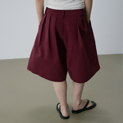 kani红色百褶花苞短裙裤