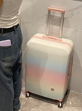 粉色行李箱密码锁万向轮拉杆箱学生女小清新旅行箱超轻皮箱2426寸