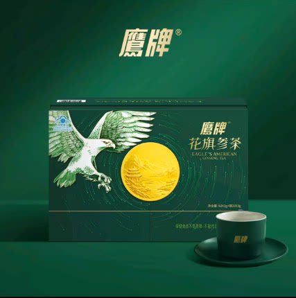 鹰牌 花旗参西洋参茶3g*80包含人参皂苷冲泡饮料