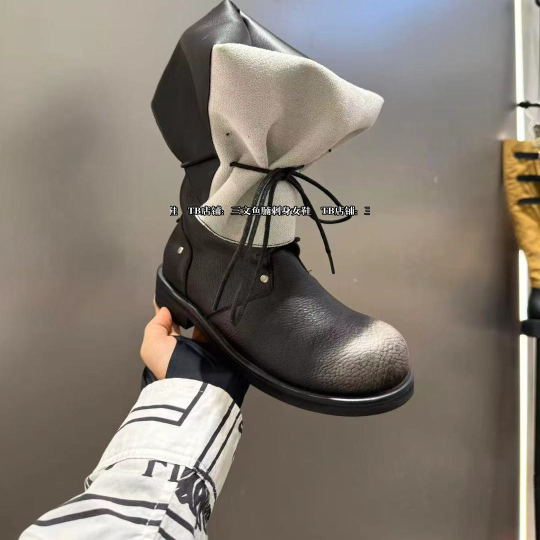 Spring Day | c位推荐!颜色版擦色复古暗黑系粗跟酷帅小皮靴短靴