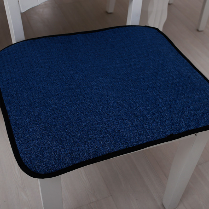 韩式亚麻椅垫格子田园餐桌布艺椅子垫坐垫子防滑凳子垫沙发垫定做