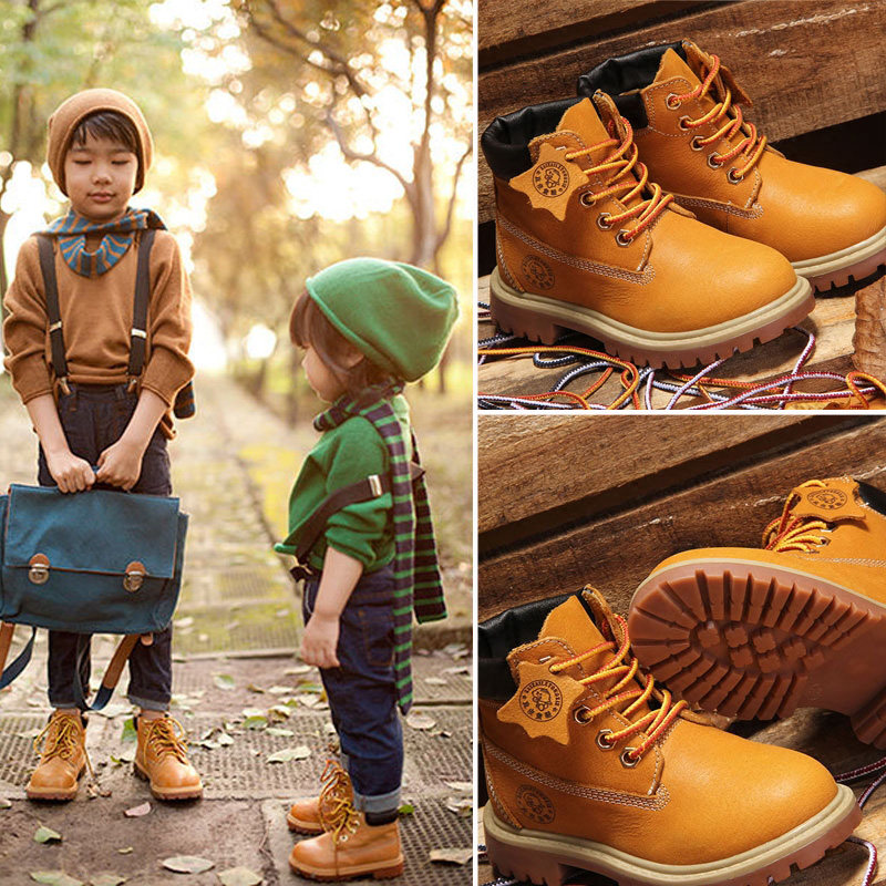 儿童马丁靴男童英伦风女童真皮单靴宝宝小黄鞋加绒棉靴短靴冬靴潮在类目 童鞋/婴儿鞋/亲子鞋, 靴子/雪地靴中 - 来自Buy2taobao.com提供专业的淘宝代购服务