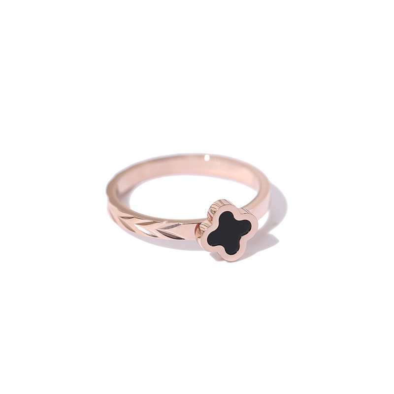 JAPANESE AND KOREAN TRENDY PERSONALITY INDEX FINGER RING TITANIUM STEEL PLATED 18K ROSE GOLD RING RING ATMOSPHERIC TIDE BRAND NET RED FOREST SYSTEM INS