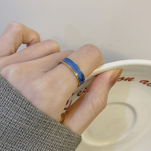 梓琦闺蜜对戒食指环海浪戒指女素圈简约小众设计高级感时尚个性